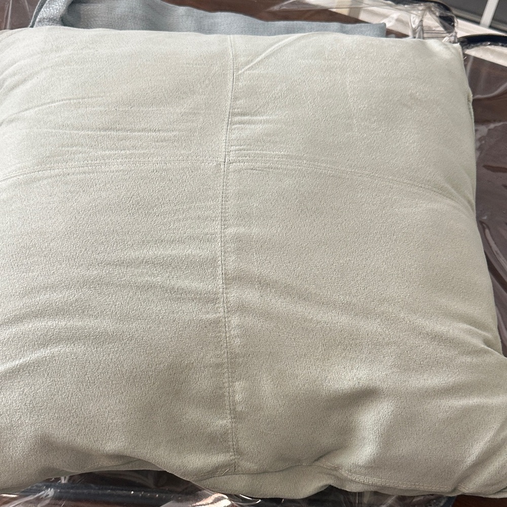 Soft light sage green/teal Throw Pillow